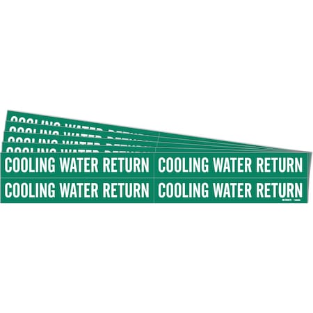 Brady COOLING WATER RETURN Pipe Marker Style 4 Polyester WT on GN 4 per Card, 5 PK 106089-PK